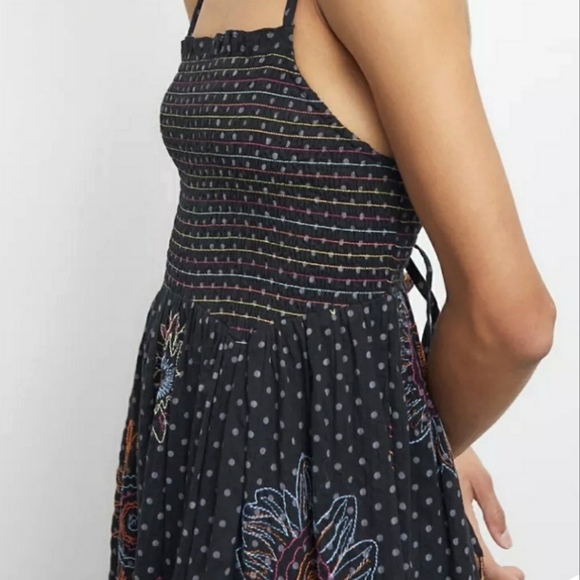 Urban Outfitters Dark Purple Simonette Embroidered Midi Dress, S- Size. - Picture 4 of 12